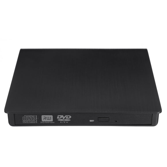 Portable USB 3.0 Black External DVD-RW Max.24X High-speed Data Transmission for Win XP Win 7 Win 8 Win 10 Mac