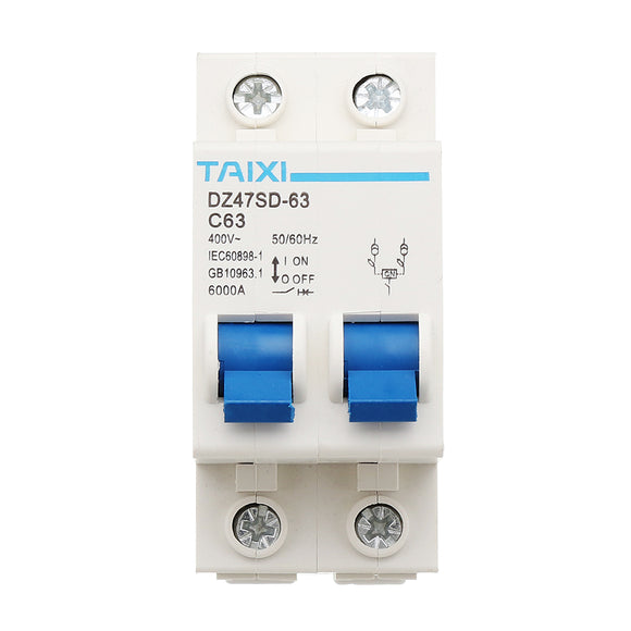 TAIXI DZ47SD-63 63A 50Hz/60Hz Circuit Breaker Dual Power Manual Transfer Switch
