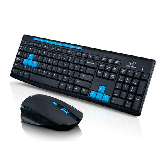 HK3800 2.4GHz Wireless Gaming Office Keyboard and 1600DPI Optics Mouse Combo Kit