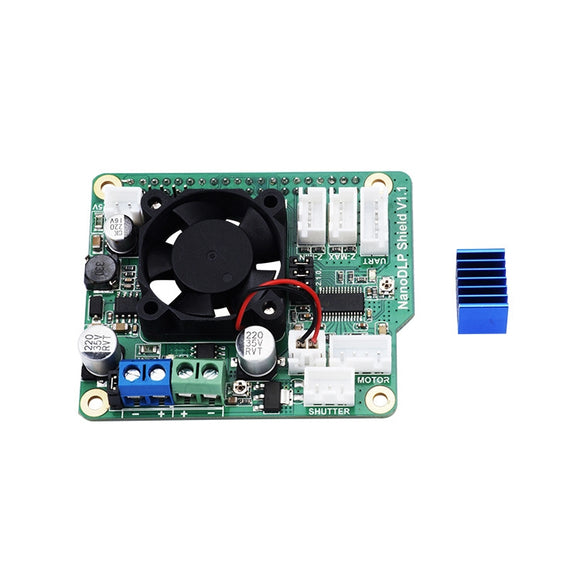NanoDLP Shield V1.1 Expansion Board With DRV8825 Controled MOS For Raspberry Pi 3B