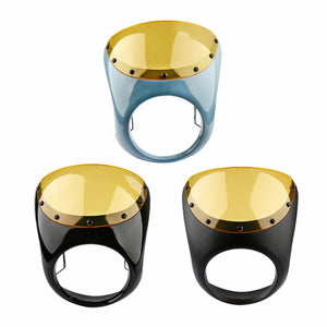 Universal Cafe Racer Handlebar 7inch Headlight Windshield Fairing Screen For Harley