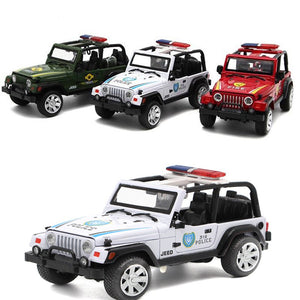 1/32 Alloy Police Car Model With Light Sound Toys For Kids Children Educational Gift