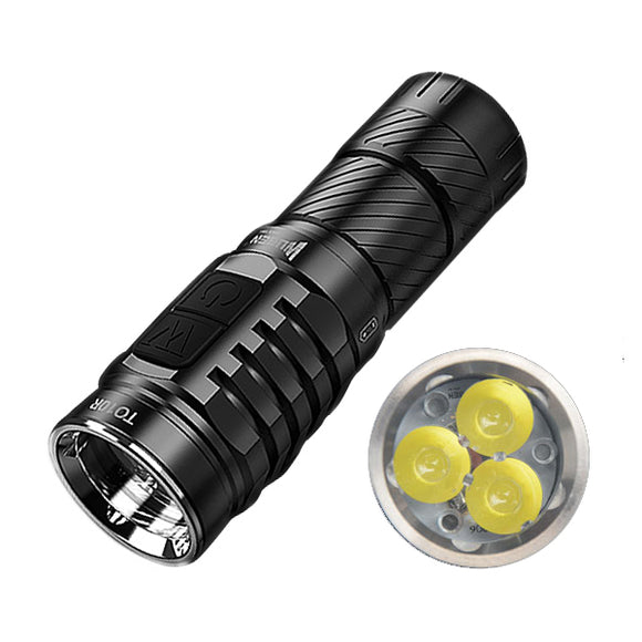 WUBEN TO10R 3x XP-G3 650LM Dual Switch Magnetic Tail Rechargeable Stepless Dimming LED Flashlight