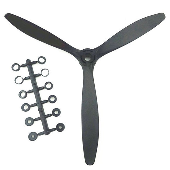 QTmodel 1170 11x7 inch Efficient 3 Leaf Blade Propeller for Petro Electric RC Models