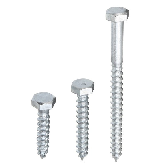 10Pcs M8 Hex Head Tapping Screw Carbon Steel Industry 40/50/100mm