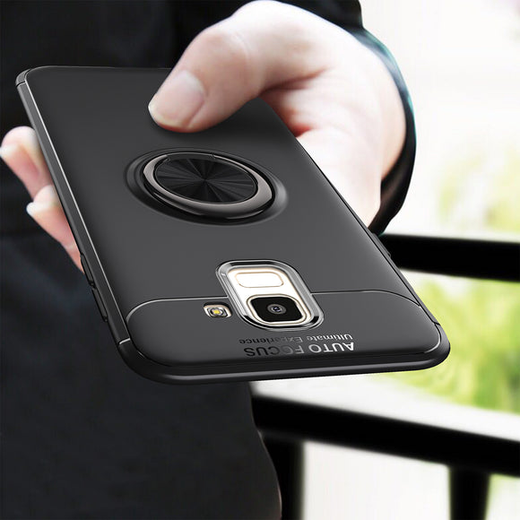 C-KU 360 Rotating Ring Grip Kicktand Protective Case For Samsung Galaxy J6 2018