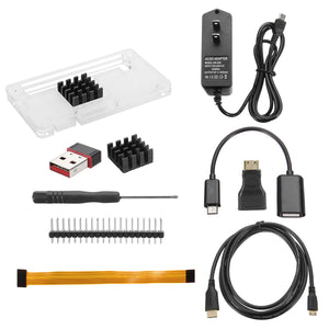 11pcs Case Starter Kit W/Adapter + Heat Sink + Receiver For Raspberry Pi Zero W /Zero