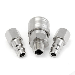 3pcs 1/4inch Male/Female BSP Adapter Compressed Air Quick Coupling Hose
