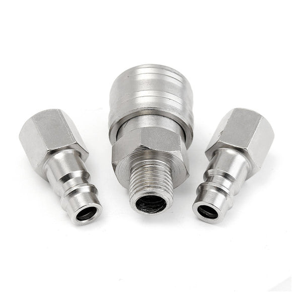 3pcs 1/4inch Male/Female BSP Adapter Compressed Air Quick Coupling Hose