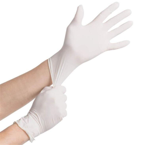 100Pcs Disposable Latex Gloves for Dental Checkup Medical Exam Safety Glossy Rubber Glove