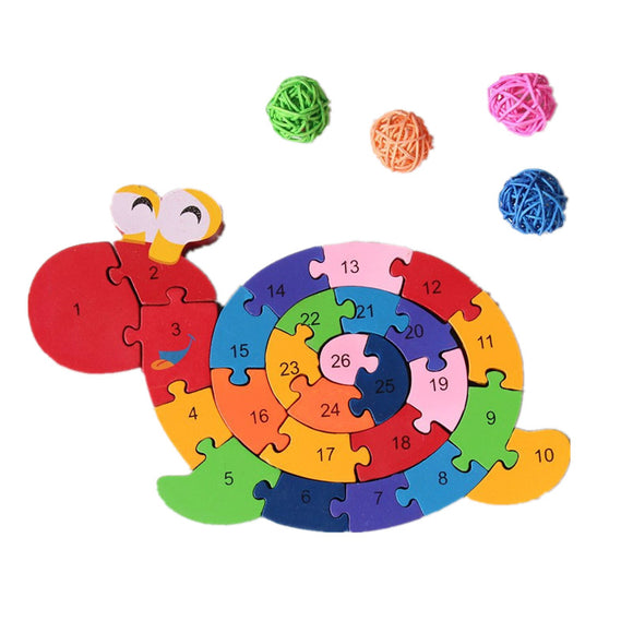 26Pcs Multicolor Letter Children's Educational Building Blocks Snail Toy Puzzle For Children Gift