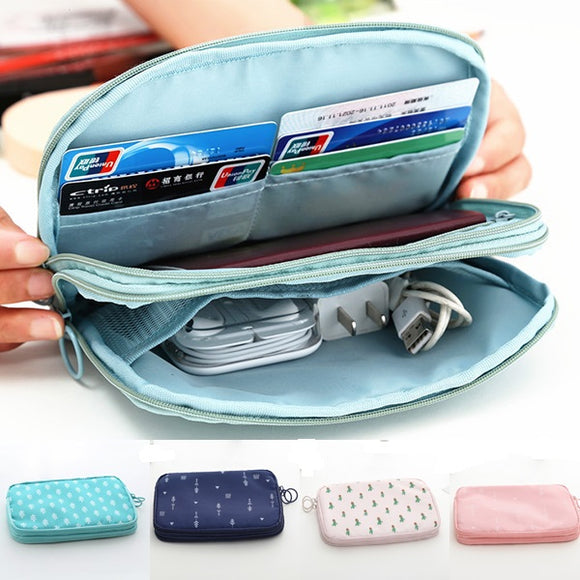 Waterproof Card Passport Travel Storage Bag Digital Earphone Data Cable Organizer