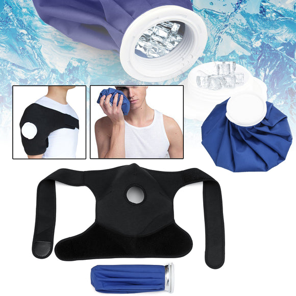 Ice Gel Pack Hot Cold Therapy Wrap Shoulder Injuries Sprains Muscle Joint Pain Blue Black