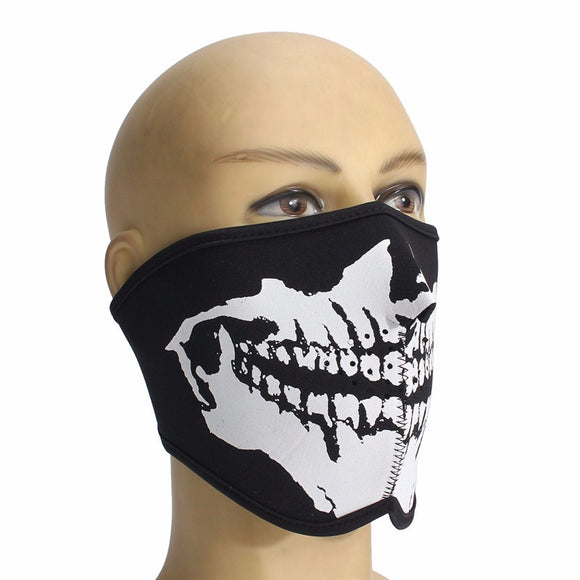 Half Face Mask Scary Skull Sports Reversible Biker Skateboard Motorcycle