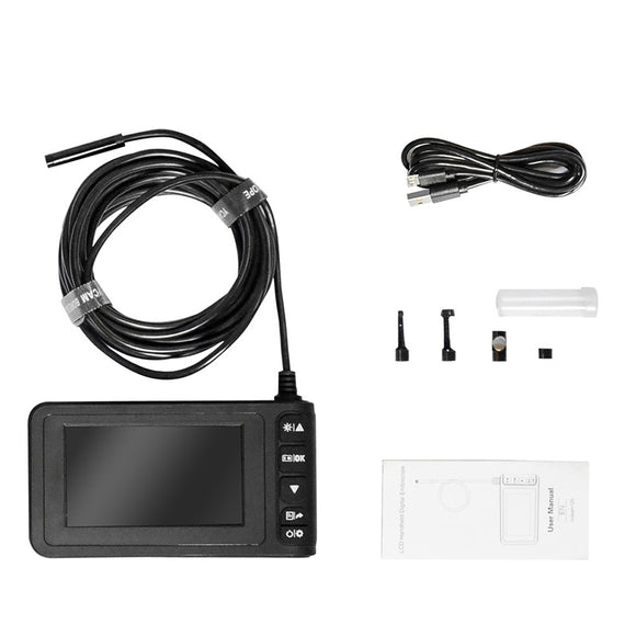 3M/5M/10M 5.5mm 1080P HD 4.3 inch Screen Industrial Borescope IP67 Waterproof Inspection Camera with 6 LED lights 1700mAh Battery For Repair Car Air Conditioner Refrigerator