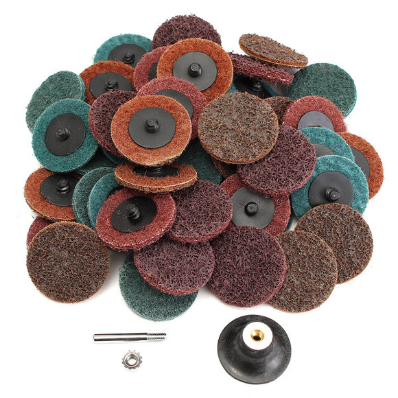 45pcs 2 Inch Roloc Surface Conditioning Fine Medium Coarse Sanding Discs With Mandrel