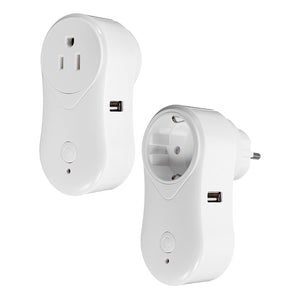 Smart WiFi Home Automation AC100-240V Wireless White Remote Control Smart Timing Switch Socket