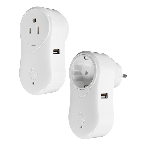 Smart WiFi Home Automation AC100-240V Wireless White Remote Control Smart Timing Switch Socket