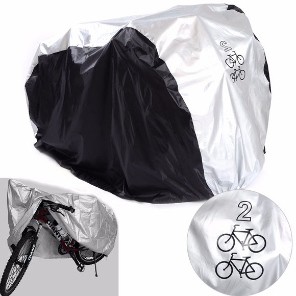 Motorcycle Bike Rain Dust Cover Outdoor Black Silver Waterproof