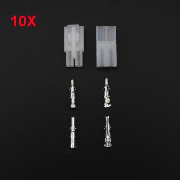 10 x 2.8mm Male Female 2 Round Way Connectors Terminal for Motorcycle
