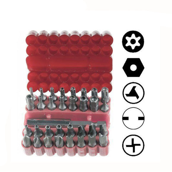 33pcs Torq Torx Hex Star Spanner Tri Wing Screwdriver Magnetic Holder Security Tamper Proof Bit Set