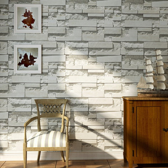 Brick Pattern 3D Textured Non-woven Wallpaper Sticker Background Home Decor Sticker