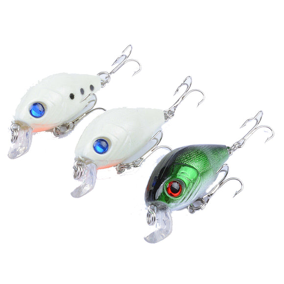 ZANLURE 3PCS 5cm 7g Fishing Hard Baits Rock Fishing Lures Noctilucent Artificial Crankbaits 3D Eyes