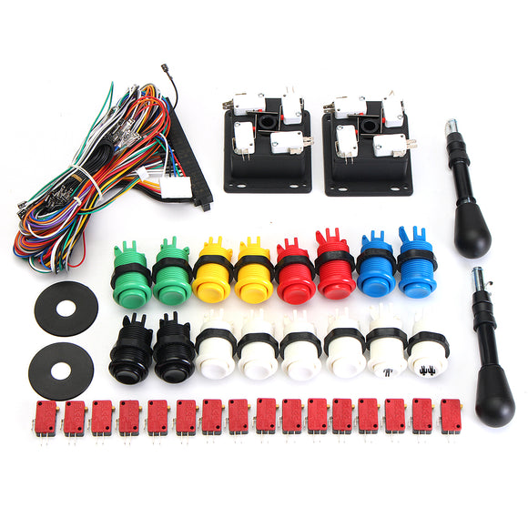 60 in 1 Kit with 2 Joysticks 4/8 Way 16 HAPP Push Buttons for MAME Arcade JAMMA