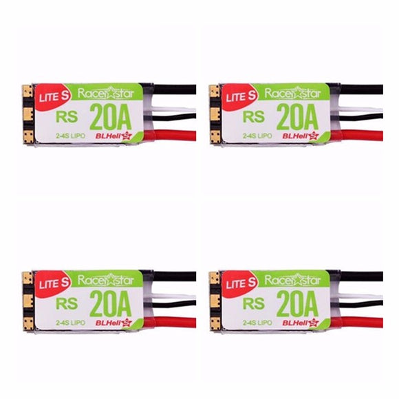 4 PCS Racerstar RS20A Lites 20A Blheli_S 16.5 BB2 2-4S Brushless Motor Support Dshot600 for RC Racing Drone