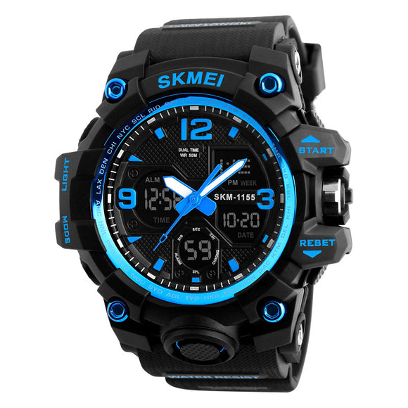 SKMEI 1155B New 50M Waterproof Outdoor Digital Watch Multifunction Chronograph Men Watch