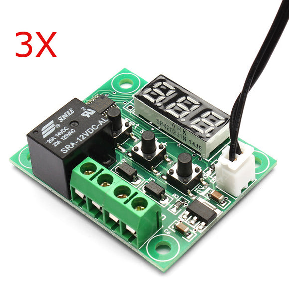 3Pcs Geekcreit W1209 DC 12V -50 to +110 Temperature Control Switch Thermostat Thermometer