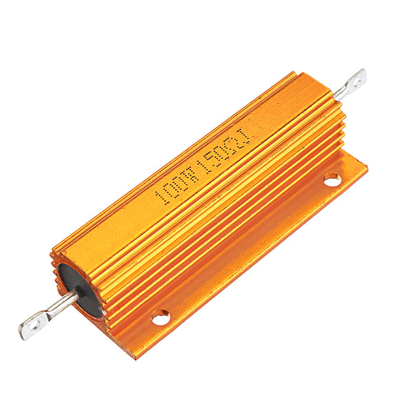 RX24 100W 150R 150RJ Metal Aluminum Case High Power Resistor Golden Metal Shell Case Heatsink Resistance Resistor