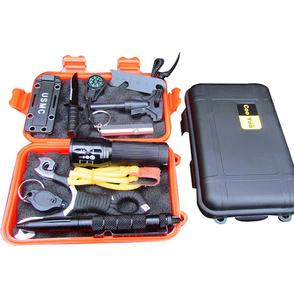 Outdoor SOS Emergency Equipment Tool Kit First Aid Box Supplies Survival