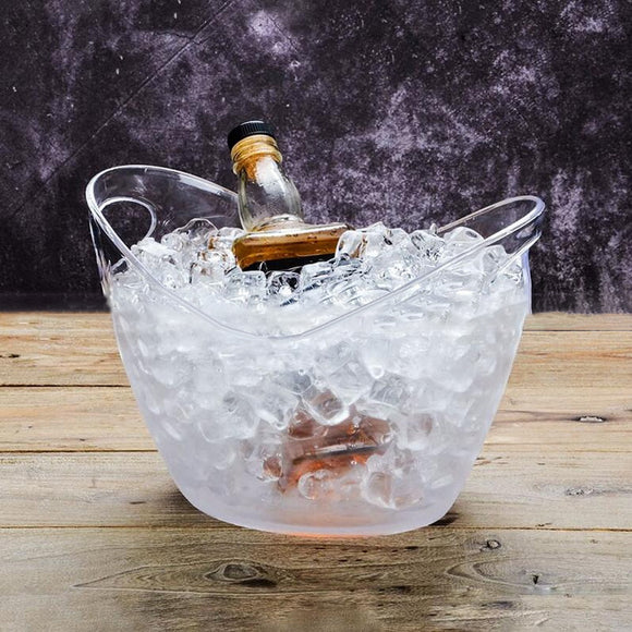 4L Plastic Transparent Garden Ice Bucket Super Large Ice Bucket Beer Champagne Ice Bucket Bar Tools