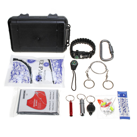 27 In 1 SOS Emergency Camping Survival Equipment Tools Kit Outdoor Gear Tactical Tool