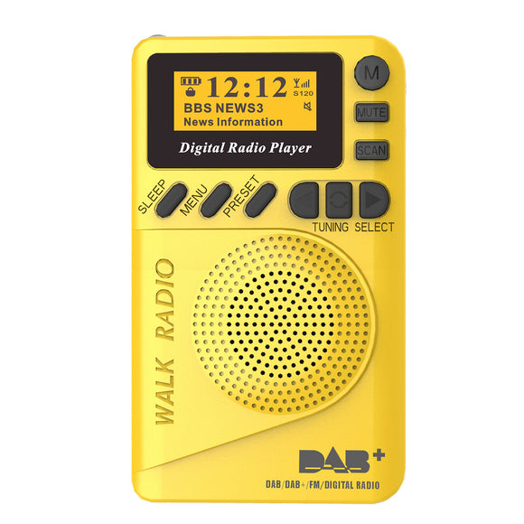 DAB+ Digital FM 174240MHz Radio LCD Display SD Card Speaker Music MP3 Player Loudspeaker