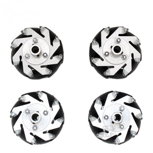 Chihai 4pcs 60mm Aluminium Mecanum Wheels Set Universal Wheels with 4/6/8mm Motor Shaft Coupling for Robot Car