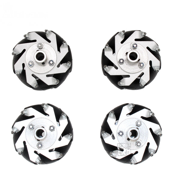 Chihai 4pcs 60mm Aluminium Mecanum Wheels Set Universal Wheels with 4/6/8mm Motor Shaft Coupling for Robot Car