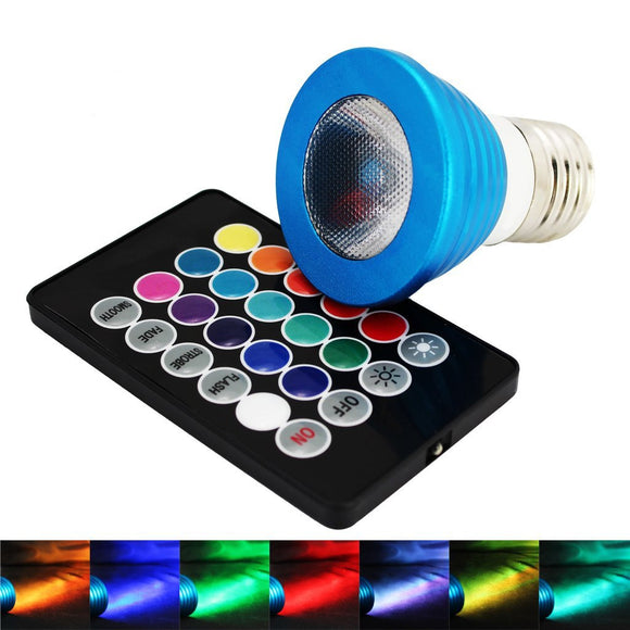 Remote Control Multi-color 3W E27 16 Colors Changing RGB LED Light Bulb forHome AC85-265V