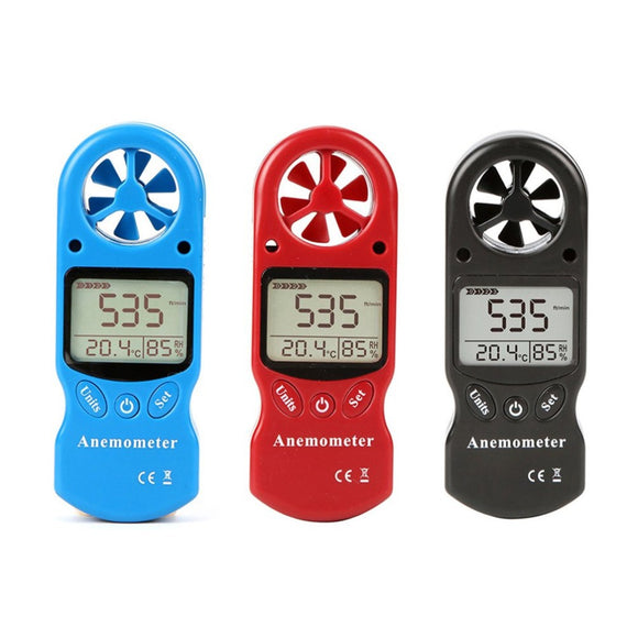 KT-300 Mini Multipurpose Anemometer Digital Anemometer LCD  Wind Speed Temperature Humidity 3 in 1  Wind Speed Meter With Calibration Function