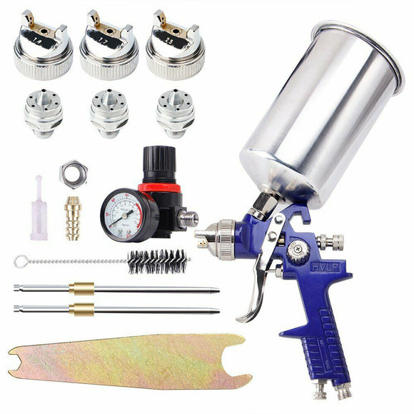 HVLP Auto Paint Air Spray Guns Kit Gravity Feed Car Primer 1.4MM 1.7 2.5MM Nozzle