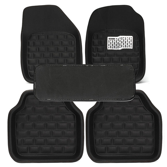 5pcs TPE XPE PU Leather Universal Car Floor Mats Floorliner Front & Rear Carpet Auto Mat