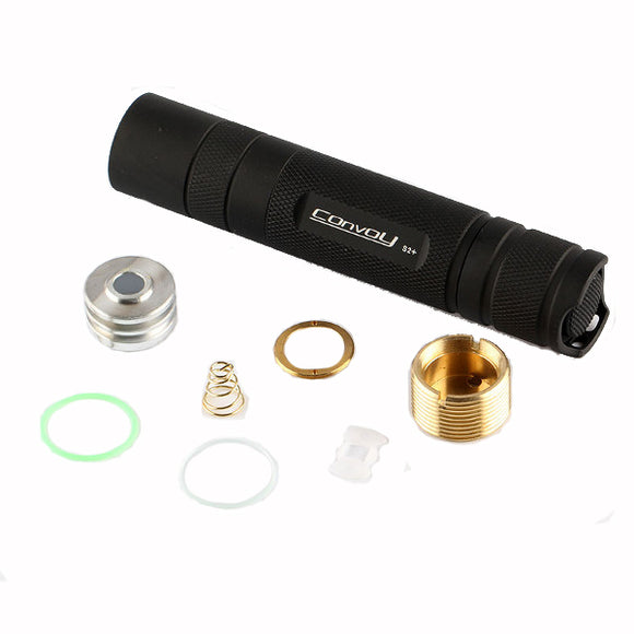 Convoy S2+ Black Flashlight Host DIY LED Flashlight Shell Host