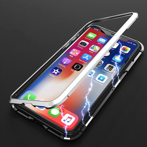 Bakeey Upgraded Version Plating Magnetic Adsorption Aluminum Tempered Glass Protective Case