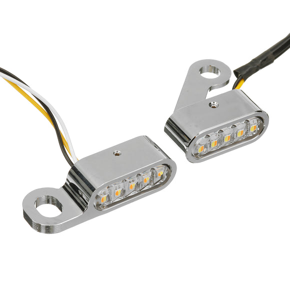 2pcs 10 LED Plating Shell Mini Turn Light Handlebar Turn Signal Motorcycle Accessories