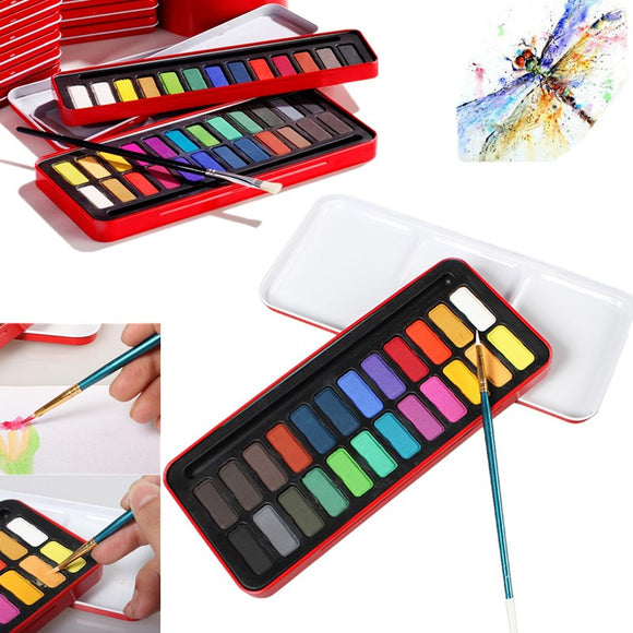 12/18/24 Colors Artist Grade Solid Water Color Paint Tin Box Watercolor Pigment Drawing Toys