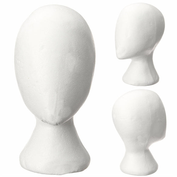 Female Styrofoam Foam Head Model Mannequin Hair Wig Stand Display Reading Glass Holder