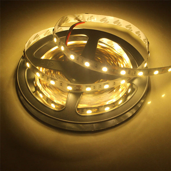 2PCS 5M SMD5050 Warm White Non-Waterproof Flexible Tape 300 LED Strip Light Lamp DC12V