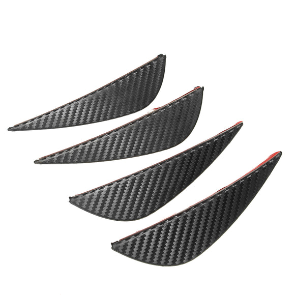 4pcs Durable Carbon Fiber Style Car Spoiler Wing Front Bumper Splitter Trim Tip Kit