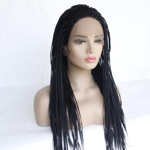 Twisted Scorpion Wig Long Straight Front Lace Chemical Fiber Wig - Brown
